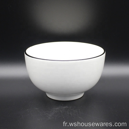 Bol en céramique personnalisé en porcelaine blanche pour la maison en utilisant